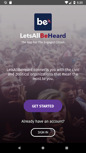 Android application LetsAllBeHeard screenshort