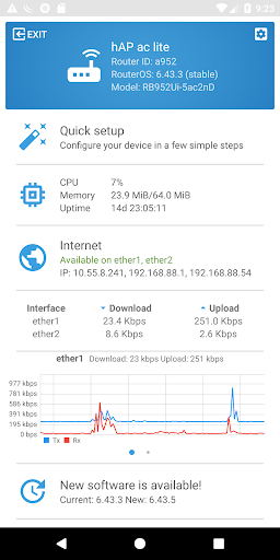 Dashboard Winbox Android