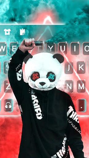 Panda Mask Smoke Keyboard Back Screen 2