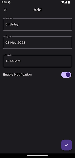Android application TimeTil screenshort