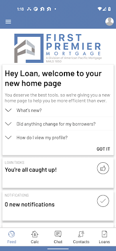 Screenshot of First Premier Mortgage
