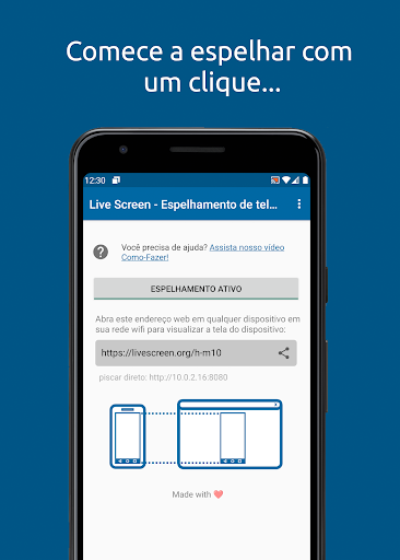 Visualização do aplicativo