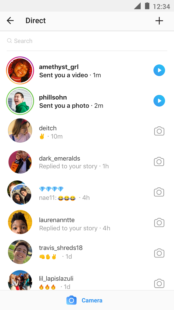 Android application Instagram screenshort