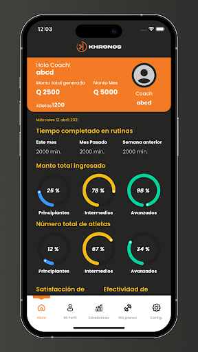 Android application Khronos Coach App screenshort