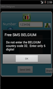 Free SMS Belgium Screenshot
