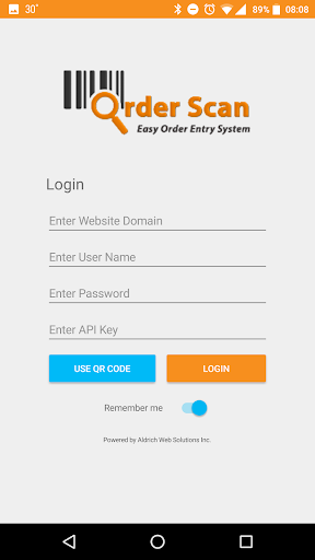 Android application OrderScan screenshort