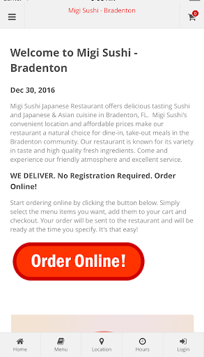 Android application Migi Sushi - Bradenton screenshort