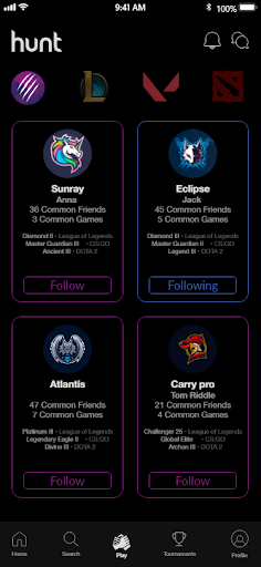Android application Hunt - Team Up, Battle, Share screenshort