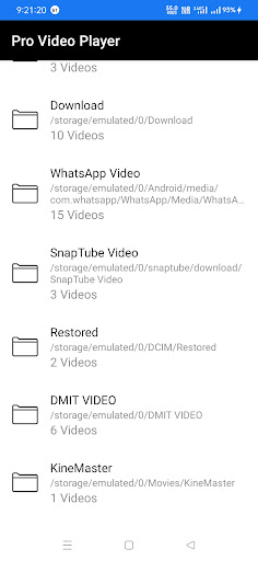 Android application Pro Video Player screenshort