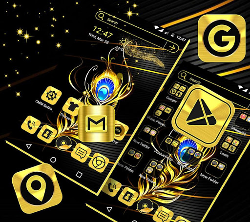 Android application Gold Feather Launcher Theme screenshort