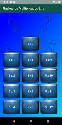 Flashcards Multiplication Lite Screen 2