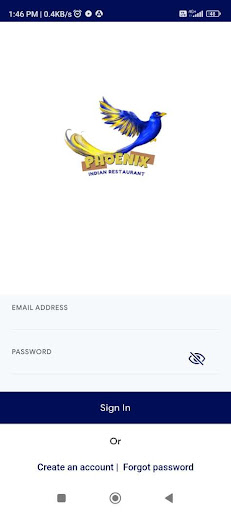 Android application Phoenix Food Order screenshort