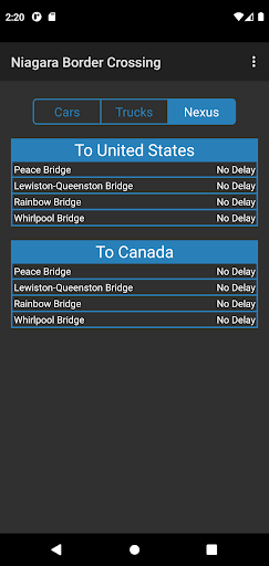 Niagara Border Crossing Screen 2