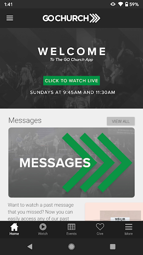 My GO Church App Screen 2
