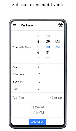 Android application On Time - Know When to Leave screenshort