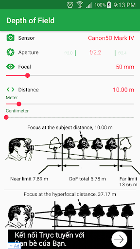 Android application Depth of Field screenshort