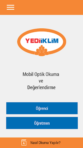 Android application Yediiklim Optik Okuma screenshort
