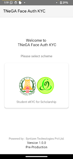 Android application TNeGA Face Auth KYC App screenshort