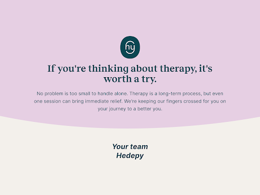 Screenshot of Hedepy - Online therapy