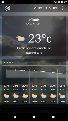Android application Tunisia weather screenshort