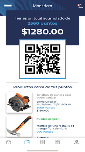 Android application Programa de lealtad screenshort