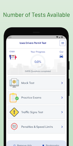 Iowa DOT Permit Test Guide Screen 3