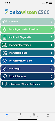 Android application CSCC onkowissen screenshort
