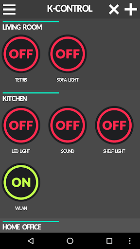 Android application kControl SmartHome screenshort