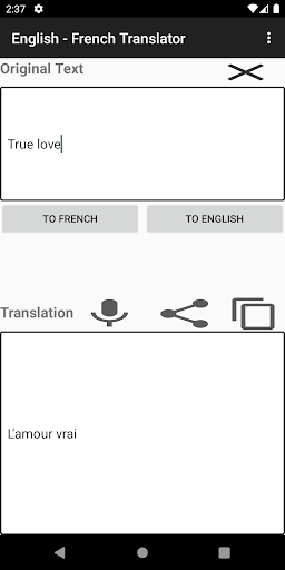 Android application English - French Translator screenshort