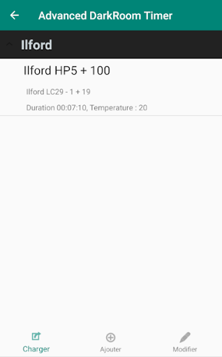 Advanced Darkroom Timer Screen 2