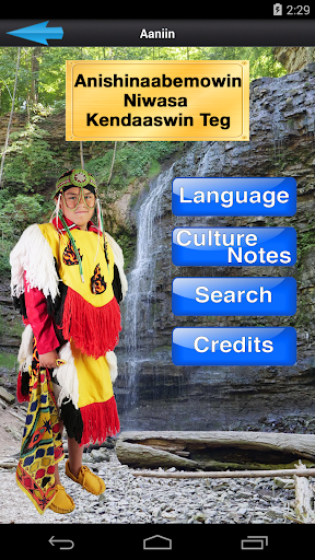 Android application Anishinaabemowin Niwasa screenshort
