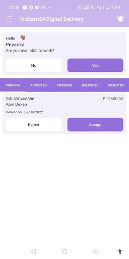 Vidhant24 Digital Deliveryboy Screen 2