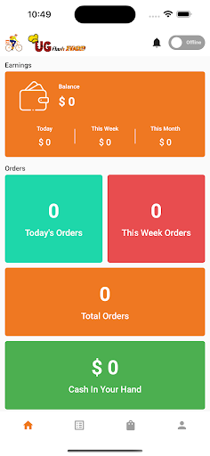 Android application UGFlash food Delivery boy screenshort