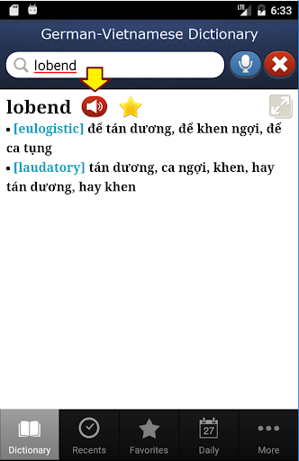 German-Vietnamese Dictionary++ Screen 3