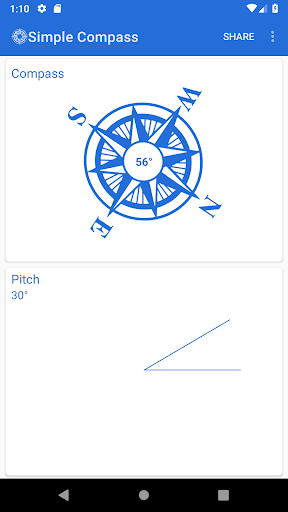 Android application Simple Compass screenshort