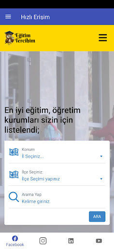 Android application Eğitim Tercihim screenshort