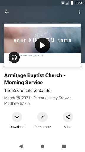Armitage Baptist Church Screen 3