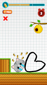 Captura de Pantalla 1 Save The Cat: Draw To Save android