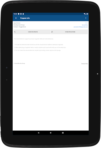 Screenshot of Magnetic Field Meter