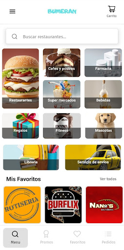 Android application Pideme Delivery online y más screenshort