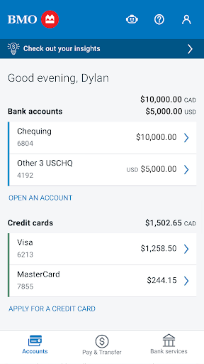 Android application BMO Mobile Banking screenshort