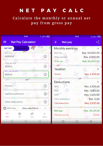 Android application KRA Tax Calculator: PAYE, VAT, screenshort