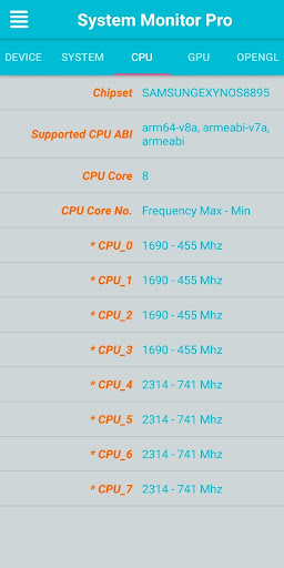 System Monitor Info PRO! Screen 3