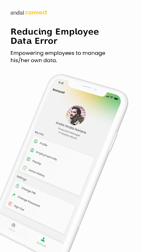 Android application Andal Connect screenshort