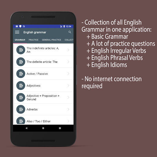 Android application English grammar screenshort