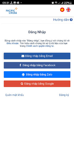 Android application Health Insure Pacific Cross VN screenshort