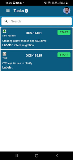 OXS.time Screen 2