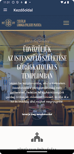 Android application Csegöldi templom screenshort