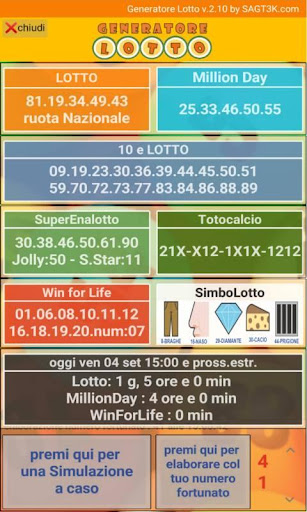 Generatore Lotto Screen 2