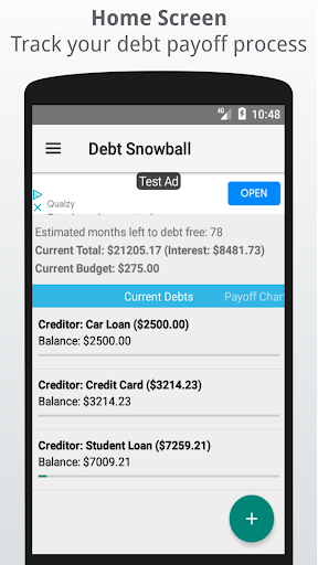 Android application Debt Snowball screenshort